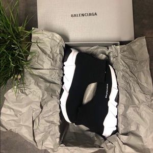 Balenciaga Sock Runner Speed Trainer 36 Black
